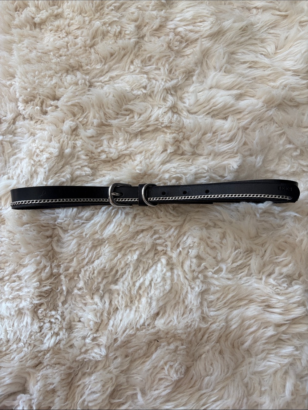 IKKS Black Leather Chain Detail Women’s Size 80